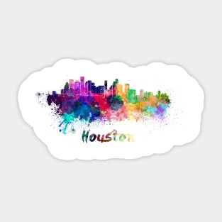 Houston skyline in watercolor Sticker